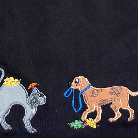 NWT Vintage Bechamel Playful Pets Maxi Skirt with Dogs Cats Large 100% Cotton - Picture 4 of 7